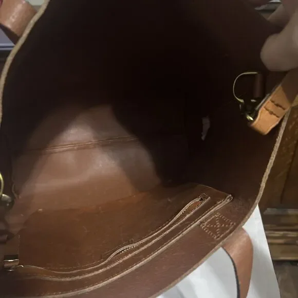 Madewell The Medium Transport Tote F5788 Leather Shoulder Crossbody Bag Saddle - Picture 8 of 12